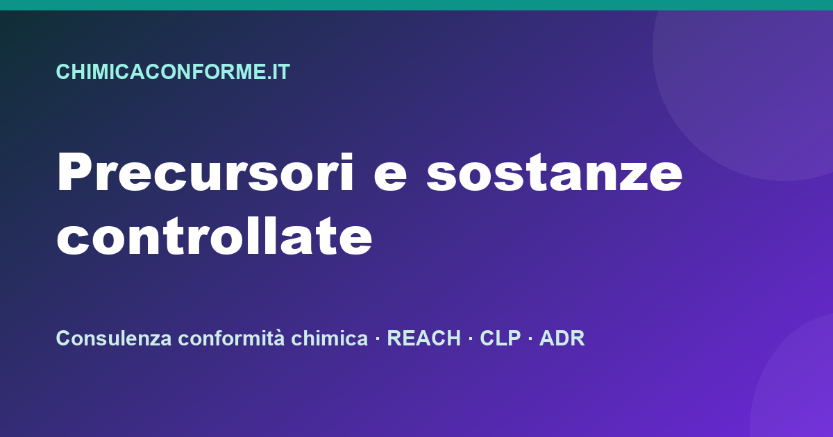 Caso pratico: acqua ossigenata, perossido o prodotto con precursori